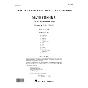 Matryoshka (Festival of Russian Folk Songs) - Conductor Score (Full Score)